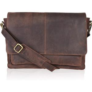Oak Leathers Messenger Bag (Large, Wood)