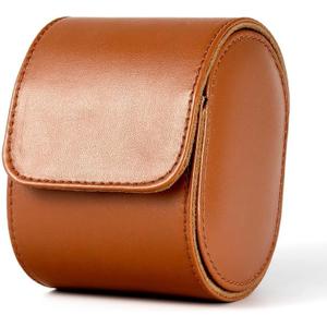 Luxury Leather Watch Storage Box Travel Single Watch Case Watch Gift Box for Christmas Anniversary Birthday(Brown)