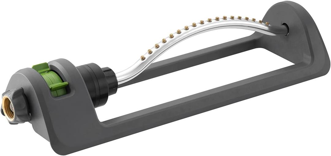 Lawn Sprinkler, HH Together Oscillating Sprinkler with 18 Hole Brass Nozzles, Watering for Lawn & Garden Covers up to 3,600 sq.ft, Easy Adjust Range Control