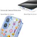 Unov Case for iPhone 17 Case Clear with Design Embossed Floral Pattern Soft TPU Bumper Slim Protective 6.3 Inch (Aesthetic Flower)