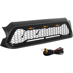 munirater Front Grille Bumper Grill W/Lights Replacement for T-a-c-o-m-a 2012-2015 Matte Black