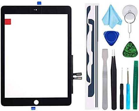 Black Touch Screen Digitizer Repair Kit for iPad 9.7" 2018 iPad 6 6th Gen A1893 A1954 Front Glass Replacement (Without Home Button,not Include LCD) +Pre-Installed Adhesive + Tools