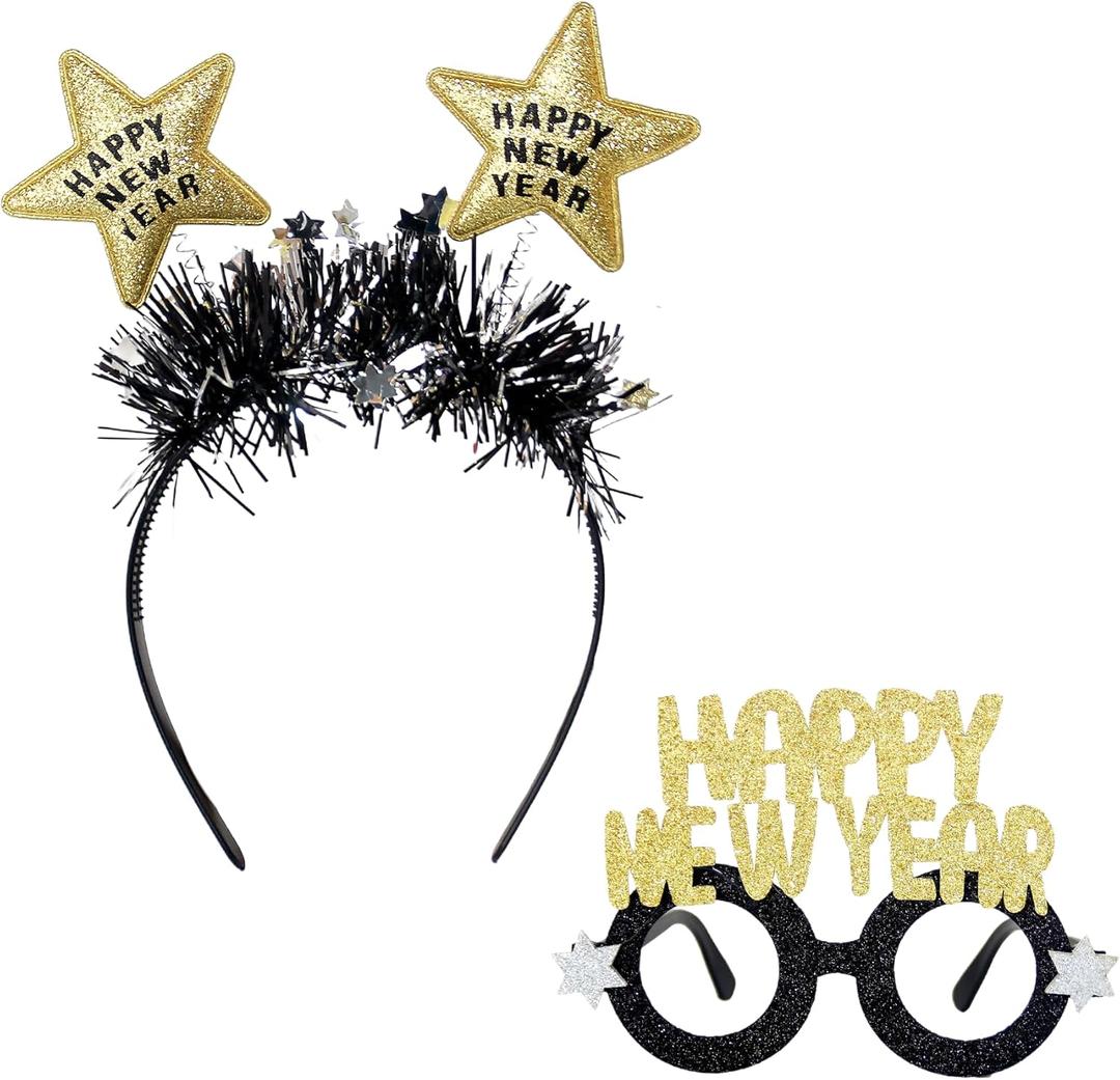 Carnavalife New Year 2026 Headband and Glasses Set new year Party Accessories Headband with glasses
