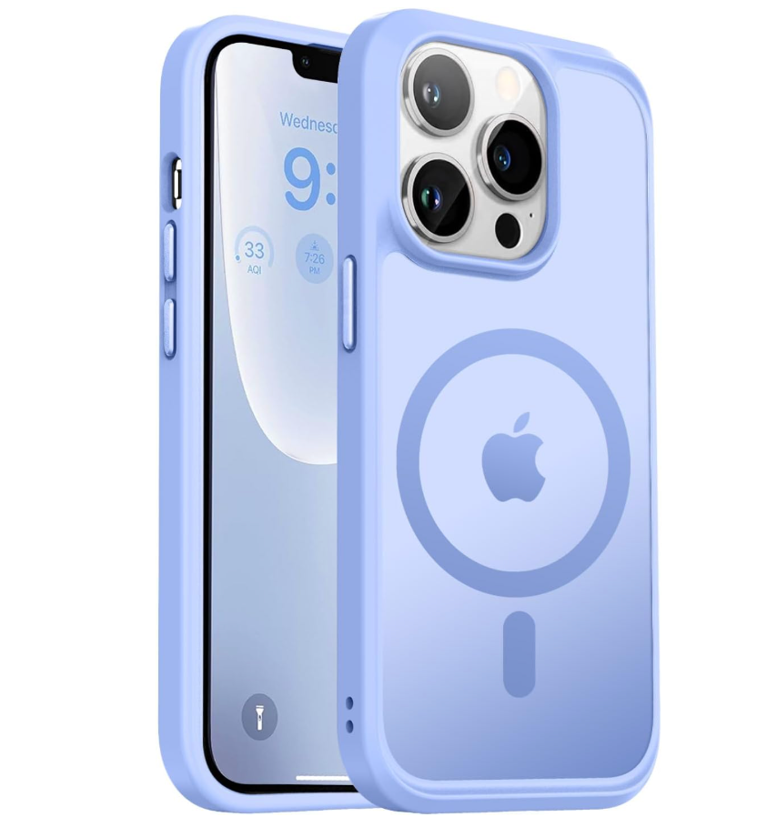 Vooii for iPhone 13 Pro Phone Case,[Compatible with Magsafe] Translucent Matte Shockproof Women Men Girl Protective Case Cover for iPhone 13 Pro (ONLY) 6.1", Light Purple