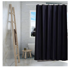 Black Shower Curtain Liner, 4G PEVA Shower Liner, Plastic Waterproof Shower Curtains, 72x72 inch with Grommet Holes 3 Magnetic Weights(Black)