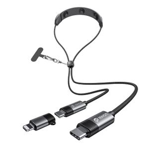 WSKEN 2 in 1 USB C to USB C/Lightning Cable - 100W PD Fast Charging with Creative Massager Design, 4.5FT Type C Cable for iPhone Samsung Google Switch MacBook iPad Tablet