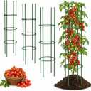4 Pack Tomato Cages for Garden, 49" Adjustable Heavy Duty Round Tomato Cage, Metal Plant Support & Tomato Trellis for Raised Garden Bed, Pots, Vegetable & Climbing Plant Support Stakes (4)