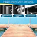 Stationary Dock Inside Corner Leg Pipe Holder, Heavy-Duty Floating Dock Metal Edge Hardware Pipe Leg Holder for 2 Inch Mounting Holes, with Adjustable Mounting Screws and Black Anti-Rust Coating