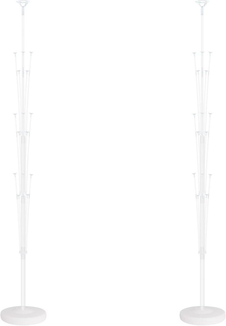 Balloon Column Stand Kit Set of 2 - Balloon Stand with Base, and Pole,Balloon Tower Backdrop Decoration for Wedding, Baby Shower, Birthday Party, or Bachelorette Parties (White)