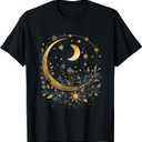 Mystic Sun and Moon Woman Mystical Flowers Aesthetic T-Shirt, S