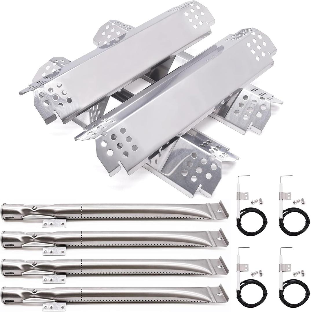 Grill Replacement Parts for Nexgrill 720-0830H, Nexgrill 720-0888, 720-0888N, Grill Burner Tubes, Heat Shield Tent Plates and Grill Igniters Kit Replacement for Home Depot Nexgrill 4 Burner 720-0830H