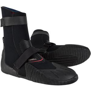 O'Neill Heat 5mm Round Toe Neoprene Boot with Textured Rubber Sole for Cold Water Surfing, Paddleboarding, Snorkeling, Black, 8
