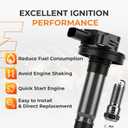 Autoexact Ignition Coil Pack and Iridium Spark Plugs Kit Fit for Ford 2007-2011 Edge Taurus Flex Taurus X Fusion, Lincoln MKZ MKX MKS MKT, Mazda 6 CX-9 3.5L 3.7L V6, Replaces UF595 5019 Set of 6