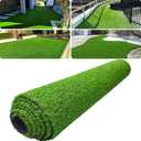 Realistic Artificial Grass 4 FT x 13 FT Green Synthetic Turf Rug Fake Grass Mat Indoor Outdoor Lawn Landscape for Garden, Balcony, Patio with Drainage Holes & Rubber Backing