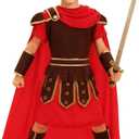 Knight Costume Kids Boys Roman Soldier Gladiator Costume Halloween Party Dress Up (9-10 Years)