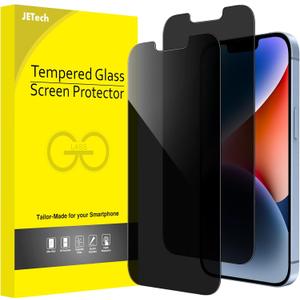 JETech Privacy Screen Protector for iPhone 17e (2026) / iPhone 16e / iPhone 14, Anti Spy Tempered Glass Film, 6.1-Inch Display, 2-Pack