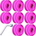 8 Pack Roller Skate Wheels with Bearings Installed Quad Light Up Wheels for Double Row Skating and Skateboard 82A (Pink)