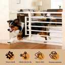 Dog Gate with Short Cat Door for Small Dogs Puppies 23.6-38 Inch Wide Adjustable Portable Pet Barrier with Pet Door Indoor Metal Baby Gates for Doorways Stairs