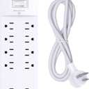 Power Strip - Addtam Surge Protector with 10 Outlets and 4 USB Ports, 6 Feet Extension Cord with Flat Plug, 2700 Joules, ETL Listed, Black