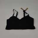 SHAPELLX Wireless Bra for Womens Lightweight Seamless Super Stretch Bra Comfortable Soft Bralette V Neck Everyday Bras Black Large