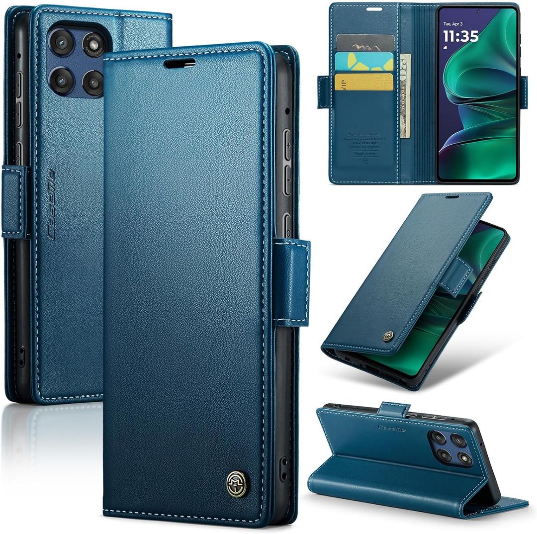 HAII for Motorola Moto G Stylus 5G (2025) 6.7" Wallet Case, with Credit Card RFID Blocking Credit Magnetic Closure Protective Cover Slot for Moto G Stylus 5G 2025 (Blue, Moto G Stylus 5G 2025)