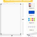 Double-Sided Magnetic Whiteboard, 30" x 20" Dry Erase Board, Aluminum Frame White Board for Wall, Hanging Mounting White Board Dry Erase Marker Board with 4 Markers, 1 Pen Tray