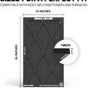 PuroAir MegaFilter - 14x24x1 Air Filter MERV 13 Activated CarbonTech Defense - Heavy Duty 3 Layer Furnace Filters Allergens, Pollen, Dust, Pet Dander, Smoke, Odors - HVAC Air Filter 14x24x1 (4-Pack)