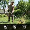 WORKIT Brushless String Trimmer 14"- 20V Cordless Weed Wacker with 2×4.0Ah Batteries, 0.095" Dual Line Auto Feed, Lightweight Battery Powered Weed Eater for Yard,Lawn & Garden