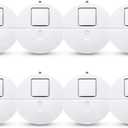 EVA LOGIK Modern Ultra-Thin Window Alarm with Loud 120dB Sound and Vibration Sensors Compatible with Virtually Any Window, Glass Break Alarm Perfect for Home, Office, Dorm Room- 8 Pack
