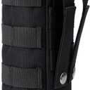 MOLLE Water Bottle Holder Tactical Nylon Bottle Pouches Hydration Carrier for Belt/Backpack/Vest/Bike Sports Outdoor Hiking Camping Hunting Fishing (Inside Diameter: 3 1/4", Black)