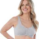 Bestform 5006014 Comfortable Unlined Wireless Cotton Stretch Sports Bra with Front Closure (38, Heather Grey)