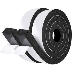 fowong Air Conditioner Window Seal 2 Inch X 1 Inch, Thick AC Weather Stripping High Resilience Foam Sealing Tape Adhesive AC Window Seal Kit 6.5ft Long (6.5ft x 2 Rolls, Black)