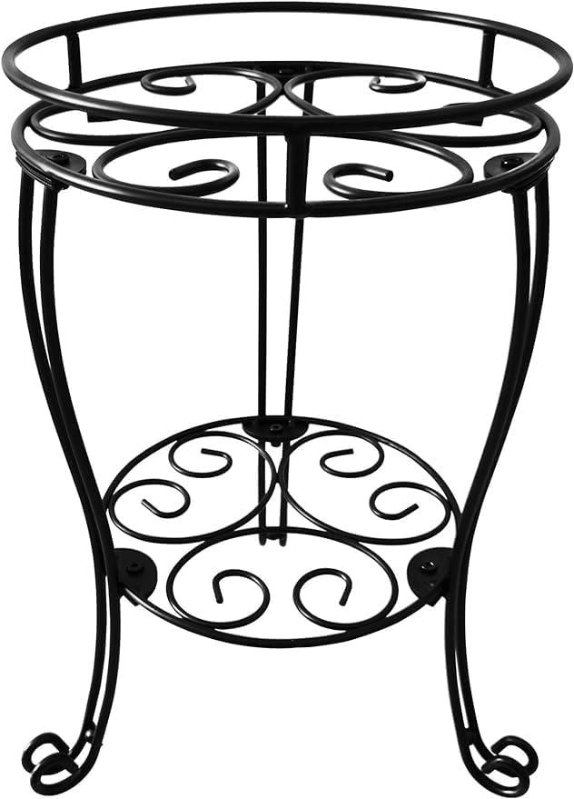 11.8 inches Diameter Tall Metal Plant Stand for Indoor or Outdoor,Heavy Duty Flower Pot Stand Rack Holds Big Heavy Plants,Black (18.9 INCHES TALL)