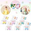 Motionchic 12 Set Easter Dinosaurs Stuffed Animal Plush Toys Bulk for Kids 4.7'' Mini Stuffed Animal Small Plush Fluffy Toys with Card for Easter Egg Hunt Favor Basket Filler Hunt Game Supply