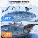 500W Utility De-Icer with Thermostat, Durable Cast Aluminum Submersible Water Heater for Bird Bath, Chicken Water, Livestock Tank, 9.8ft Cord, Black