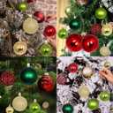 24ct Mini Christmas Balls Ornaments for Xmas Christmas Tree - Small Shatterproof Decor Hanging Ball for Holiday Wedding Party Decoration 1.18 Inch/30mm, Fruit Green