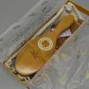 Premium Boar Bristle Hair Brush for Thick Hair Set. Hairbrush for Women With Thick, Long or Curly Hair. Restores Hair's Shine and Health. Comb, Travel Bag & Spa Headband Included (Medium)