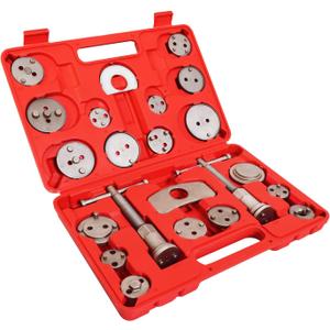Heavy Duty Disc Brake Caliper Compression Tool Kit and Piston Wind Back Tool with Case for Brake Pad Replacement Reset, Professional Car Brake Caliper Compression Universal Tool Set, 23pcs
