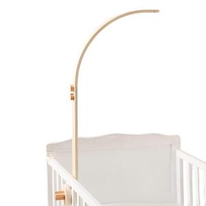 Baby Crib Mobile Arm - Wooden Baby Mobile Crib Holder for Hanging Baby Crib Attachment for Nursery Decor (Curved Structural Arm)
