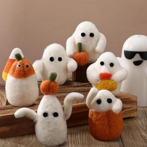 6 Pcs Halloween Wool Felted Ghosts with Pumpkins Halloween Ghost Decoration Cute Decor Indoor Outdoor Ornaments for Home Decor 6 Pcs Halloween Wool Felted Ghosts with Pumpkins Halloween Ghost Decoration Cute Decor Indoor Outdoor Ornaments for Home Decor