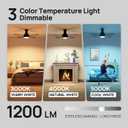 Consciot 52 Inch Ceiling Fan With Lights, Modern Black Ceiling Fan, Remote Control, Quiet Reversible DC Motor, Flush Mount, Dimmable 3CCT LED Light, Double Finish Blade, For Indoor Bedroom Living Room