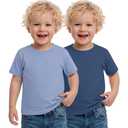 Custoneei 2 Pack Toddler Boys Short Sleeve Shirts, 2-Color, 4T