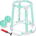 Sloosh Pool Basketball Hoop Toys, Floating Basketball Pool Game, Swimming Floats Toys with Balls Pump, Summer Outdoor Water Play Toy for Kids and Adults (Green), Medium