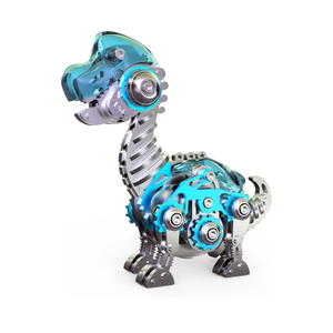 Metalkitor 3D Metal Puzzles for Adults, Brachiosaurus Dinosaur Model Kit - Steampunk DIY Ornament - Assembly Crafts Brain Teaser - Perfect Room Decor and Gift Choice, 160+ PCS(Blue)