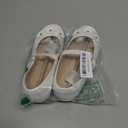 K KomForme Girl's Ballet Flats Non-Slip Soft Mary Jane Walking Party Dress Shoes  (White, 1)