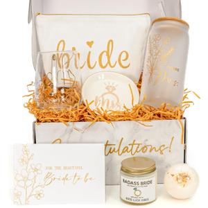 Bride To Be Gifts Box, Bridal Shower Bachelorette, Engagement Wedding Gift For Women, Her, Fiancee, Future Mrs, Newly Just Engaged Basket Ideas for Bachelor Party