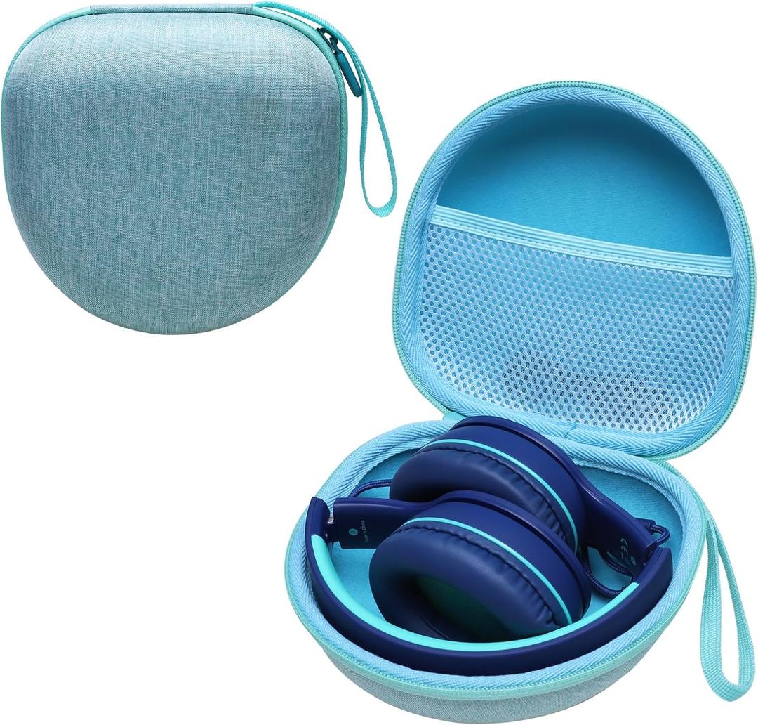 Kids Headphones Case Compatible with iClever BTH12 / HS19 / BTH26 / JoySpark-T5 / Candy Bila BH03 / EarFun/IMYB/MIDOLA MD-B01 / noot Products Foldable Kids Headphones, Mint Green (Case Only)