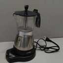 Cafeteras Electricas Modernas Moka Pot, Italian Coffee Espresso Machine, 6 Cup Cuban Coffee Maker with Detachable Base & Overheat Protection, Greca Electrica De Cafe Gift for Travel (Stainless steel metallic)