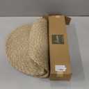 MeyJey 15" Braid Round Placemat Set of 6, Large Cotton Woven Non-Slip Placemat Set of 6 Heat Resistant Placemat 6 Piece, Beige