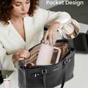 LOVEVOOK Laptop Tote Bag for Women Work, Teacher Tote Bag with Large Cup Holder, Waterproof Leather Computer Bag